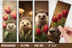 Red Tulip on Green Background Bookmark Sublimation Product Image 1