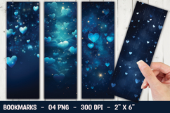 Dark Heart Pattern Bookmark Sublimation PNG Product Image 1