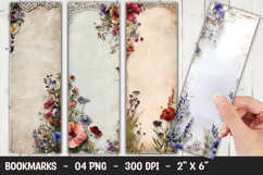 Romantic Floral Frame Bookmark Sublimation png Product Image 1