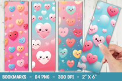 Cute Heart Balloons and Sky Bookmark Sublimation Product Image 1