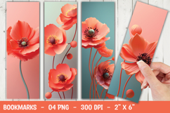 Red Bold Poppy Flower Macro Bookmark Sublimation Product Image 1