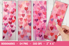 Pink heart pattern Bookmark Sublimation Product Image 1