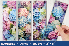 Soft Pink Blue Blossom Bouquet Bookmark Sublimation Product Image 1