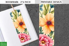 Cute Watercolor Printable Bookmark| Vintage Flower Design Product Image 1
