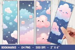 Cute Pink clouds pattern Bookmark Sublimation Product Image 1