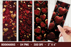 Heart pattern Bookmark sublimation png Product Image 1