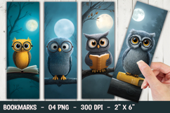Night Owl Bookmark Sublimation PNG Product Image 1