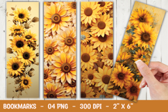 Golden Sunflower Field Petals Bookmark Sublimation Product Image 1