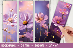 Blue White Elegant Bloom Bookmark Sublimation Product Image 1