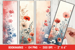 Poppy Floral Soft Bookmark Sublimation Product Image 1