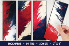 Red Blue Paint Stroke Bookmark Sublimation Product Image 1