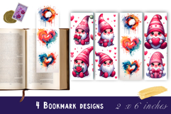 Watercolour Valentine Day Eiffel Tower Bookmarks Sublimation Product Image 1