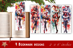 Pin up christmas girl bookmark printable | Retro woman book Product Image 1