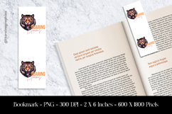 Roaring Blooms Tiger Bookmark Sublimation Design PNG Product Image 1