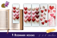 Watercolour Valentine Day heart Bookmarks Sublimation Product Image 1