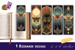 Gothic Printable Bookmark, butterfly 4 PNG Product Image 1