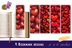 Watercolour Valentine Day heart Bookmarks Sublimation Product Image 1