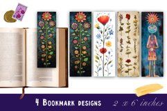 Flowers Bookmark Printable Sublimation PNG Product Image 1