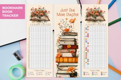 Printable bookmark, Books tracker bookmark, flower bookmark Product Image 1