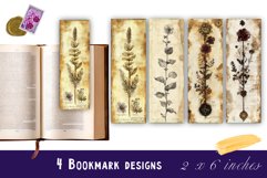 Vintage Flowers Bookmark Printable Sublimation PNG Product Image 1