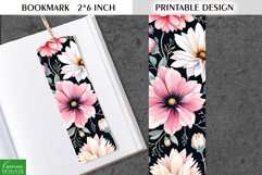 Cute Watercolor Printable Bookmark| Vintage Flower Design Product Image 1
