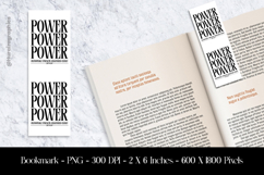Power Power Power Bookmark Sublimation Design PNG Product Image 1