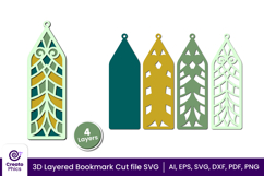 3d layered decorative bookmark SVG-cut file for book lover