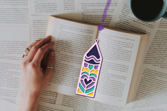 3d layered decorative bookmark SVG-cut file for book lover
