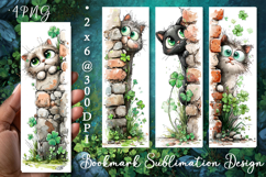 Cat. St Patrick's Day Bookmark, animal Sublimation Design Product Image 1