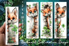 Fox. St Patrick's Day Bookmark, animal Sublimation Design Product Image 1