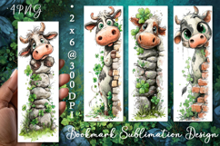 Cow. St Patrick's Day Bookmark, animal Sublimation Design Product Image 1