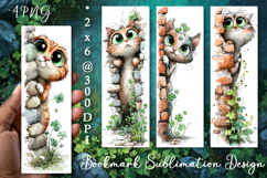 Cat. St Patrick's Day Bookmark, animal Sublimation Design Product Image 1