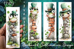 Frog. St Patrick's Day Bookmark, animal Sublimation Design Product Image 1