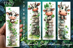 Cow. St Patrick's Day Bookmark, animal Sublimation Design Product Image 1