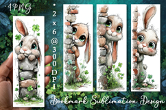 Bunny. St Patrick's Day Bookmark, animal Sublimation Design Product Image 1
