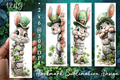 Bunny. St Patrick's Day Bookmark, animal Sublimation Design Product Image 1