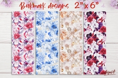 Floral bookmark printable, flowers roses gemstones pattern Product Image 1