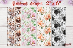 Floral patterns bookmark sublimation, peonies roses pattern Product Image 1