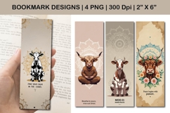 Yoga Cow Bookmark Set Inner Peace, Mandala Art &amp; Moo-D Boost Product Image 1