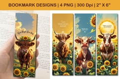 Sunflower Cow Bookmarks, Positivity &amp; Floral Vibes Product Image 1