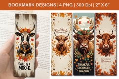 Thankful Cow Bookmarks, Autumn Cow Bookmarks Product Image 1