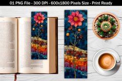 Whimsical art cosmos flower bookmark | Bookmark Sublimation Product Image 1