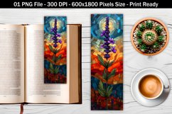 Whimsical lavender flower art bookmark | Bookmark design Product Image 1