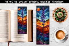 Whimsical lavender flower art bookmark | Bookmark design Product Image 1