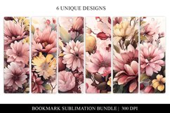 Watercolor Floral Printable Bookmarks Sublimation Bundle Product Image 1