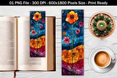 Whimsical art cosmos flower bookmark | Bookmark Sublimation Product Image 1