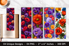 Poppy Flower &amp; Pansy Flower Bookmark Product Image 1