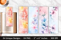 Pastel Floral Bookmark | Bookmark Sublimation Product Image 1
