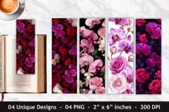 Orchid Flower &amp; Rose Flower Bookmark Product Image 1
