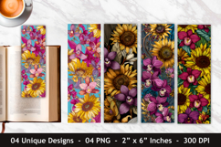 Orchid Flower &amp; Sunflower Flower Bookmark Product Image 1